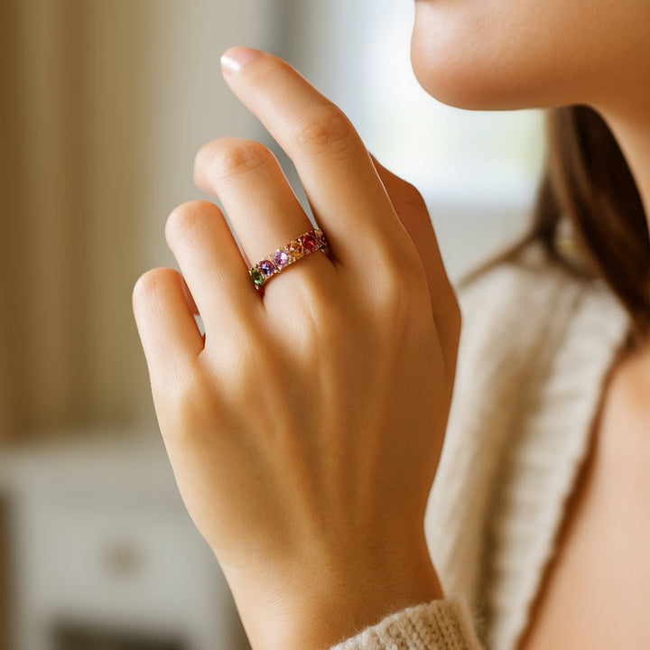 Vintage Multicolor Zirconia Ring